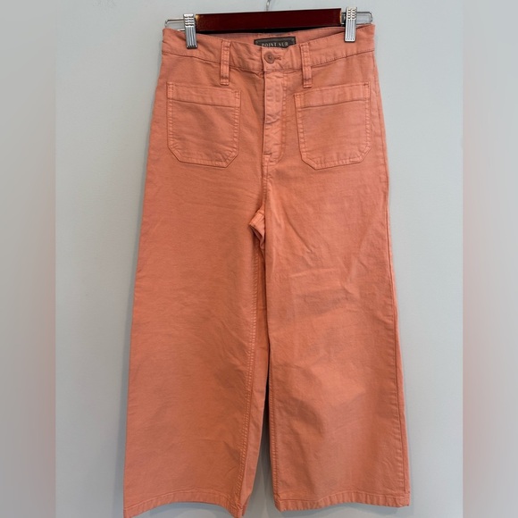 J Crew Point Sur Washed Wide Leg Crop Pants in Peach Size 25 - Picture 1 of 8